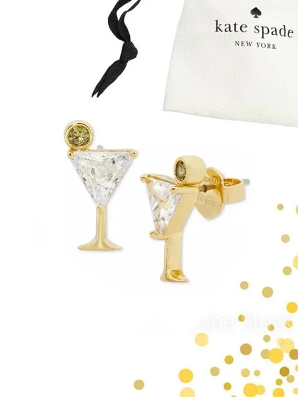 Kate Spade Gold-Tone Shaken or Stirred Stud Earrings